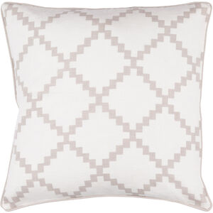 Parsons 18 inch Taupe, White Pillow Kit