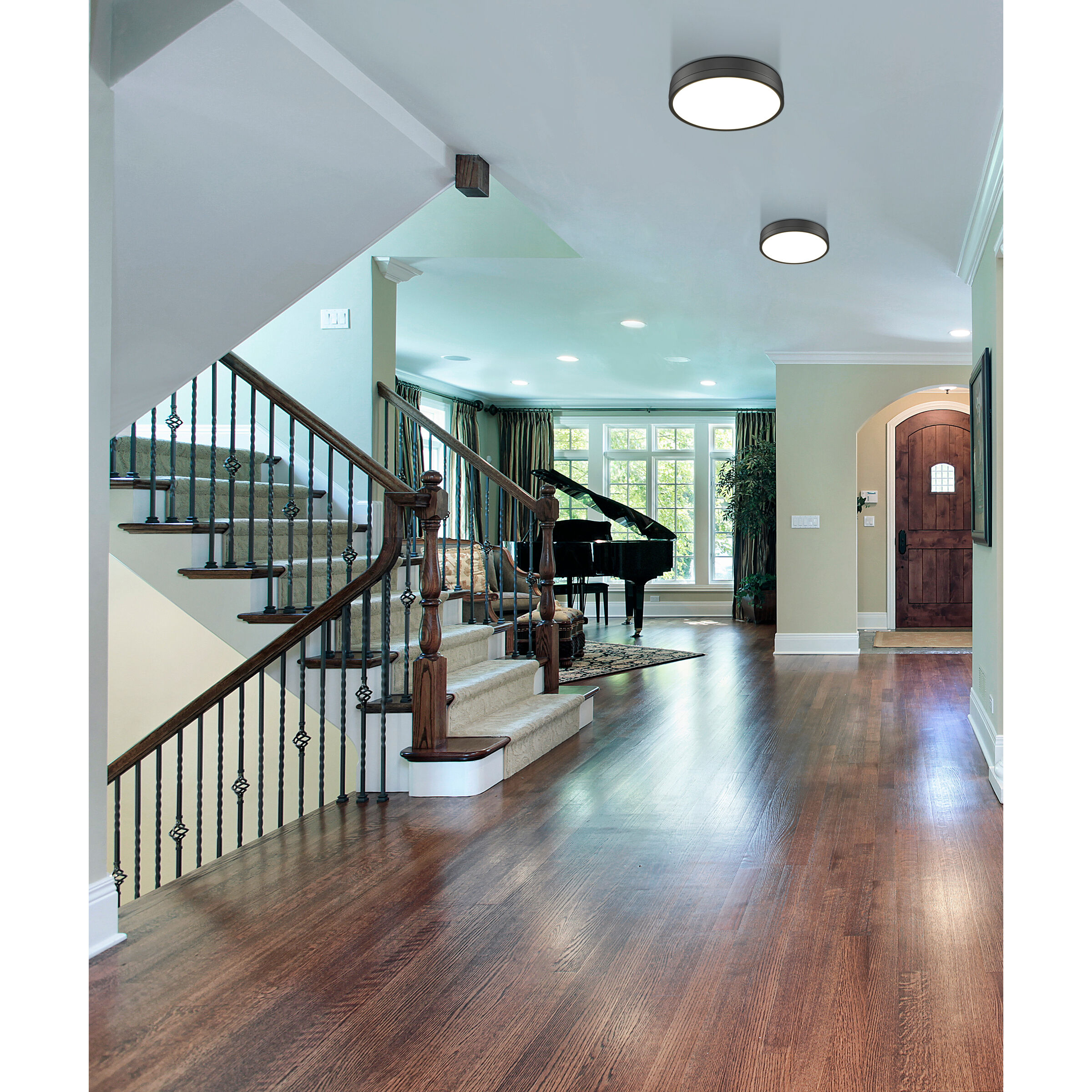 Algar LED 12 inch Matte Black Flush Mount Ceiling Light