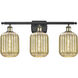 Ballston Preston 3 Light 26.75 inch Black Antique Brass Bath Vanity Light Wall Light in Mercury