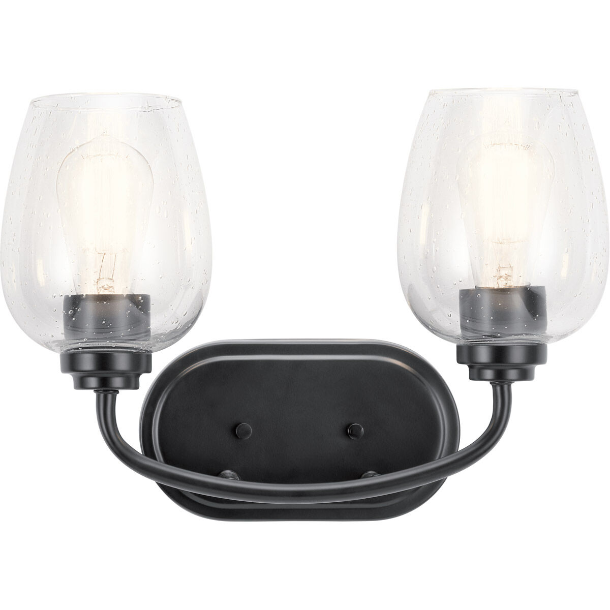 Valserrano 2 Light 15 inch Black Wall Mt Bath 2 Arm Wall Light