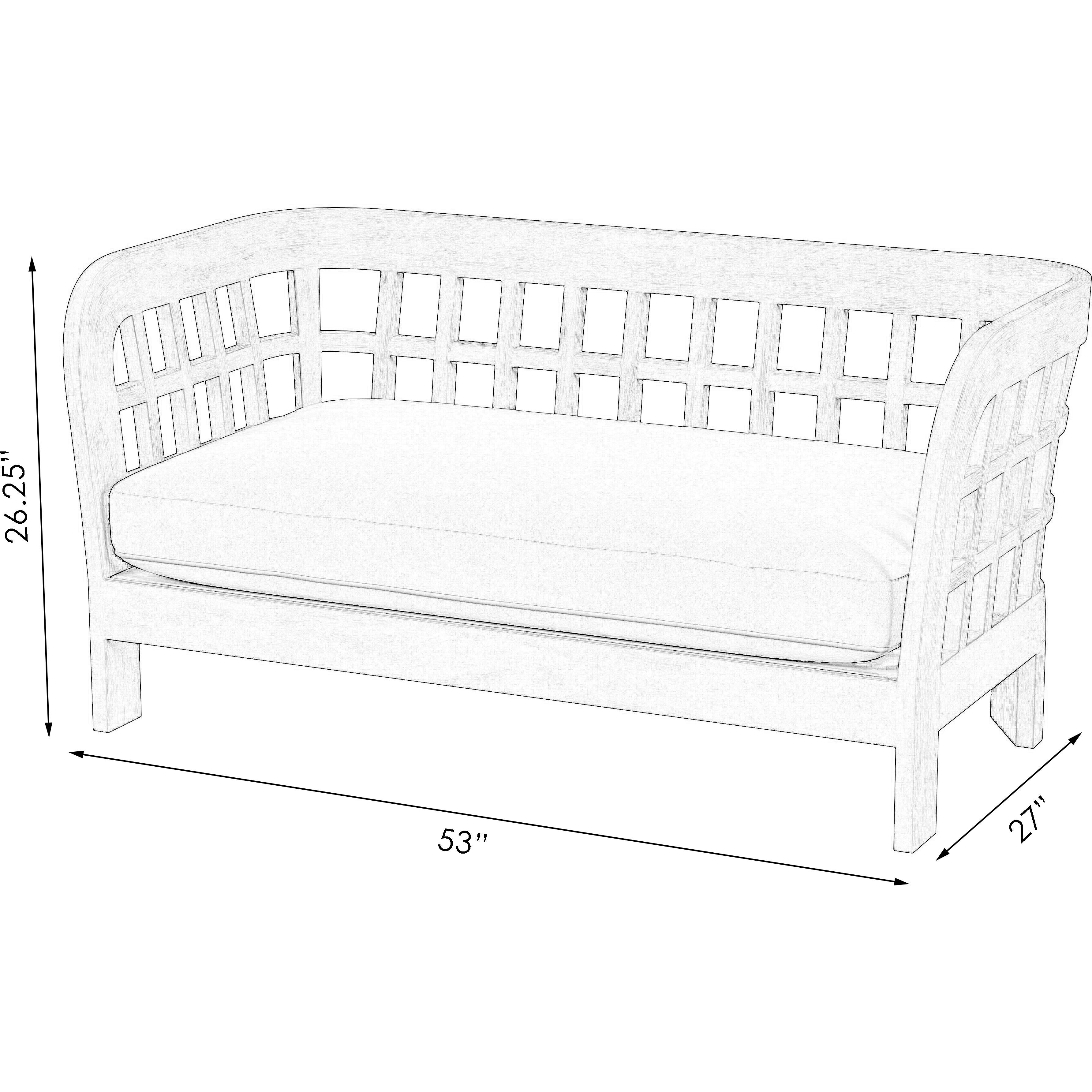 Monhegan Teak Outdoor Loveseat in Light Brown