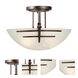 Signature 2 Light 15 inch Antique Bronze Semi Flush Mount Ceiling Light