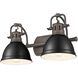 Duncan 2 Light 16.5 inch Rubbed Bronze Bath Vanity Light Wall Light in Matte Black