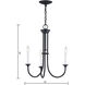 Meadowview 3 Light 18 inch Matte Black Chandelier Ceiling Light