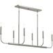 Reines 6 Light 44 inch Brushed Nickel Linear Chandelier Ceiling Light