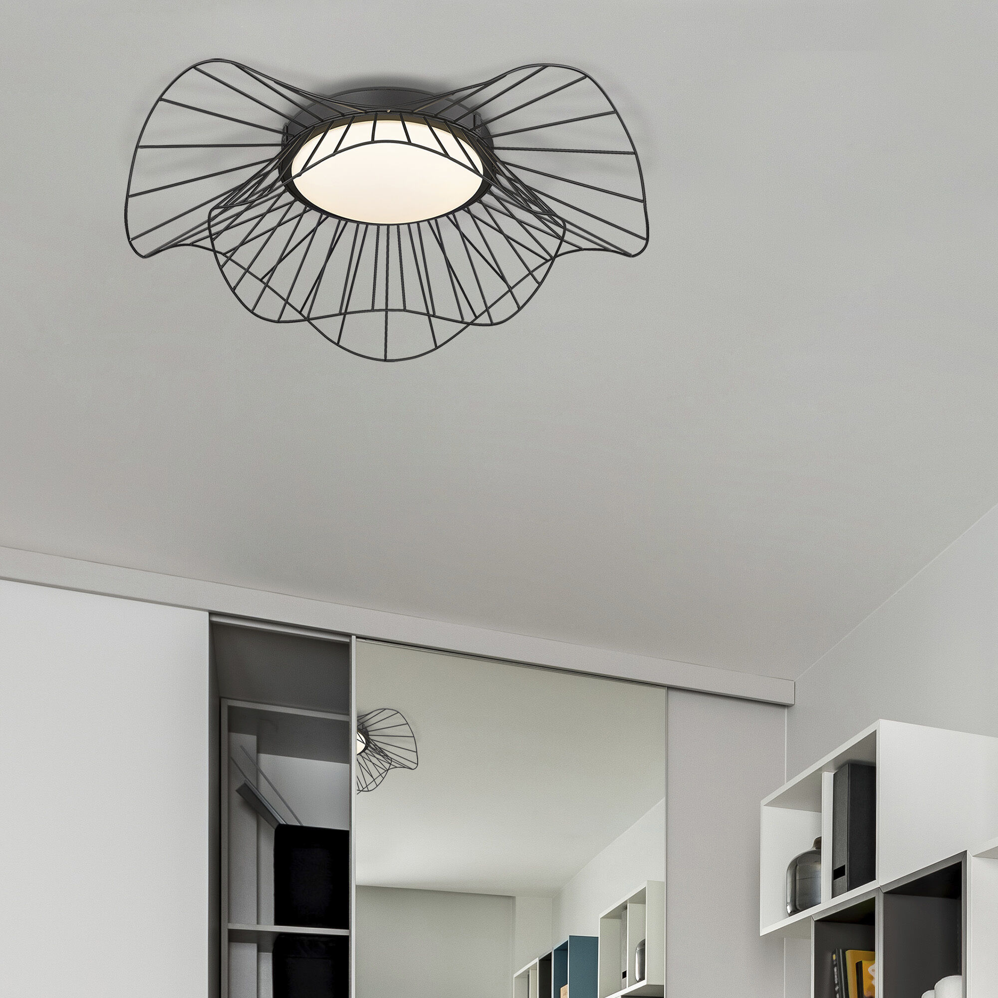 Elena LED 24 inch Natural Black Flush Mount Ceiling Light