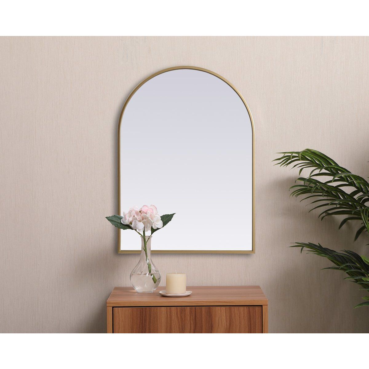 Ayra 30 X 22 inch Brass Mirror