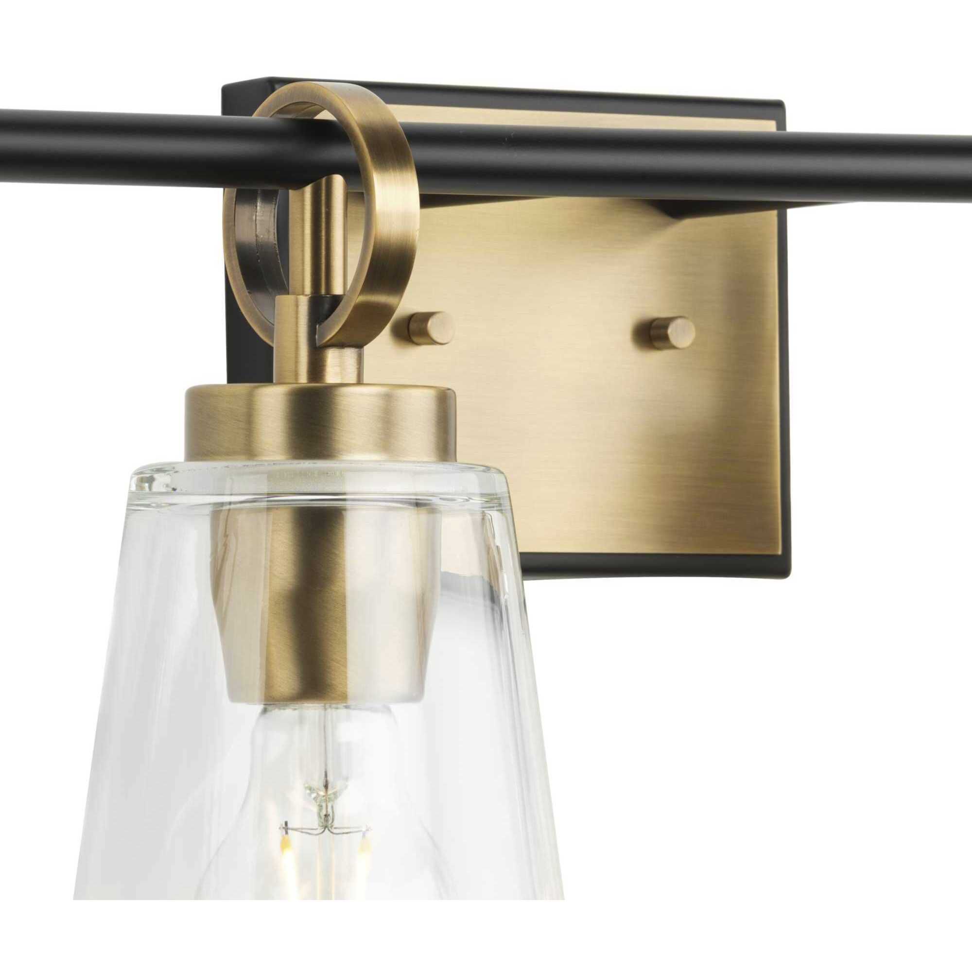 Cassell 4 Light 33.87 inch Vintage Brass Bathroom Vanity Light Wall Light