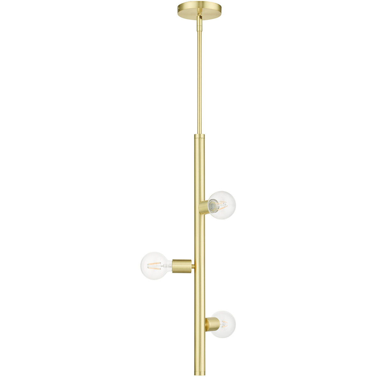Bannister 3 Light 6 inch Satin Brass Pendant Ceiling Light