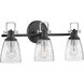 Easton LED 24 inch Black with Chrome Vanity Light Wall Light in Black/Chrome