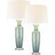 Abilene 32 inch 150 watt Green with Clear Table Lamp Portable Light
