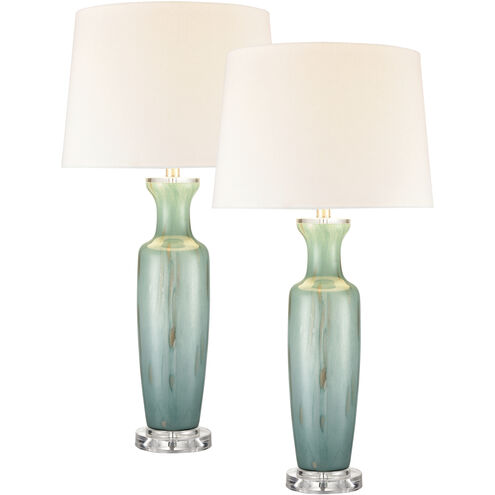 Abilene 32 inch 150 watt Green with Clear Table Lamp Portable Light