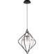 Fort Worth 1 Light 19 inch Noir and Satin Nickel Pendant Ceiling Light