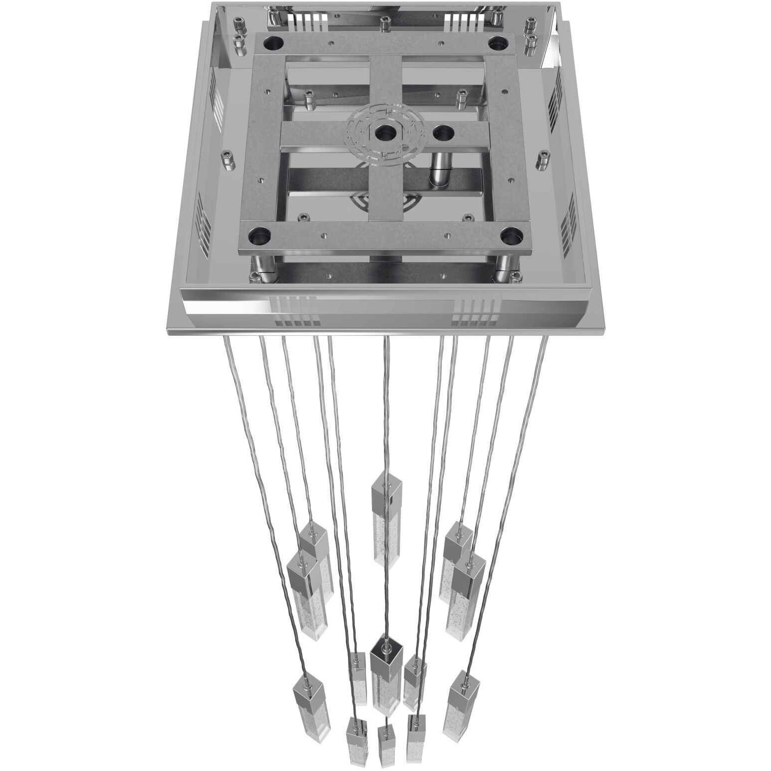 Original Glacier Avenue LED 20 inch Polished Chrome Multi Port Pendant Ceiling Light in Bubbled