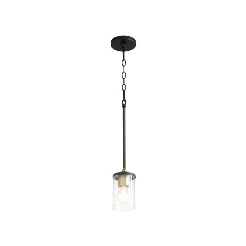 Empire 1 Light 4 inch Noir with Aged Brass Pendant Ceiling Light