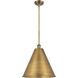 Ballston Cone LED 16 inch Brushed Brass Pendant Ceiling Light