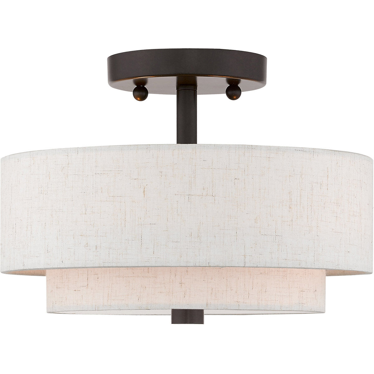 Claremont 2 Light 11 inch English Bronze Semi-Flush Mount Ceiling Light