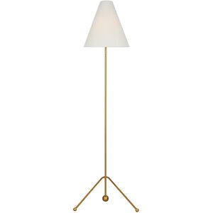 AERIN Gustav 58.63 inch 9.00 watt Burnished Brass Floor Lamp Portable Light in White Linen