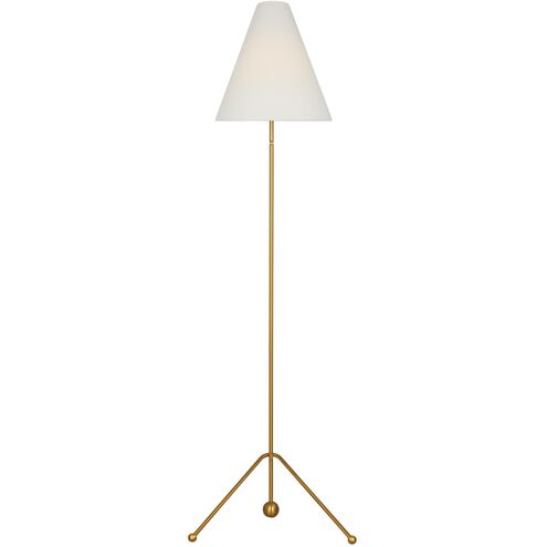 AERIN Gustav 58.63 inch 9.00 watt Burnished Brass Floor Lamp Portable Light in White Linen