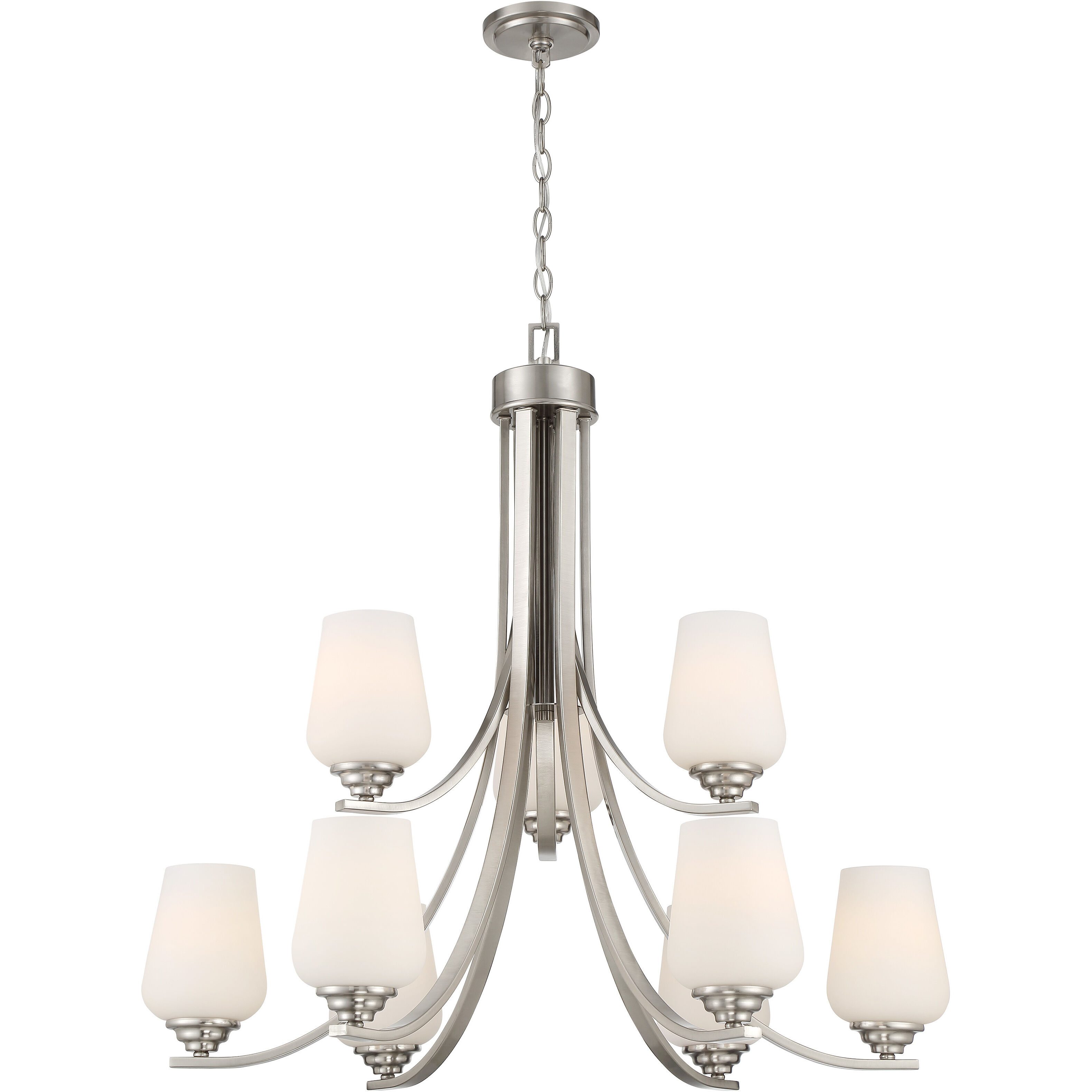 Shyloh 9 Light 31.38 inch Brushed Nickel Chandelier Ceiling Light