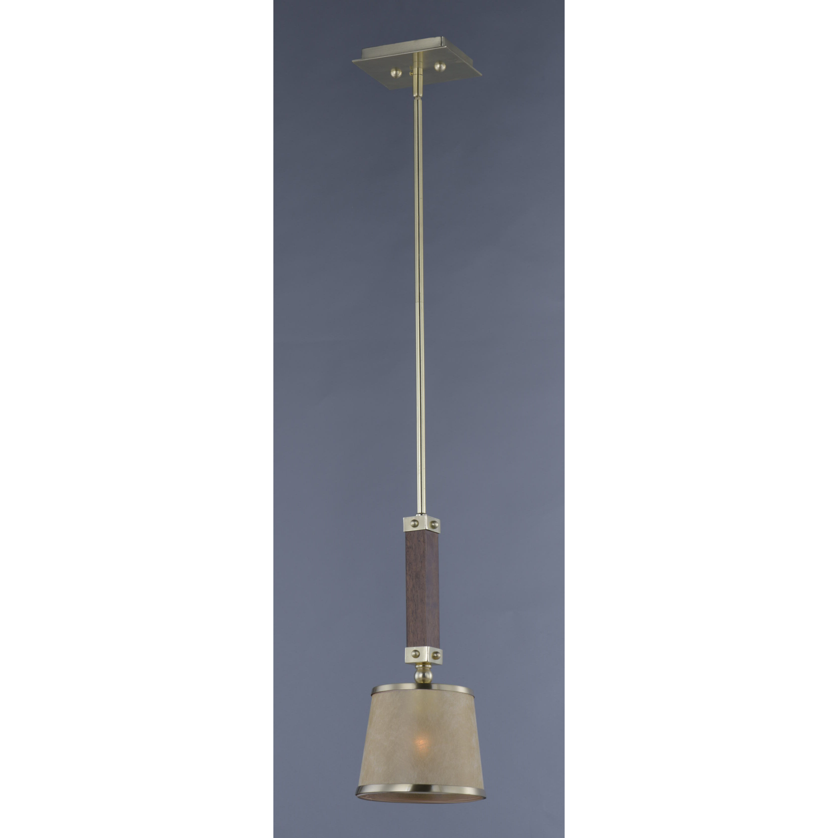 Maritime 1 Light 7.5 inch Antique Pecan/Satin Brass Mini Pendant Ceiling Light
