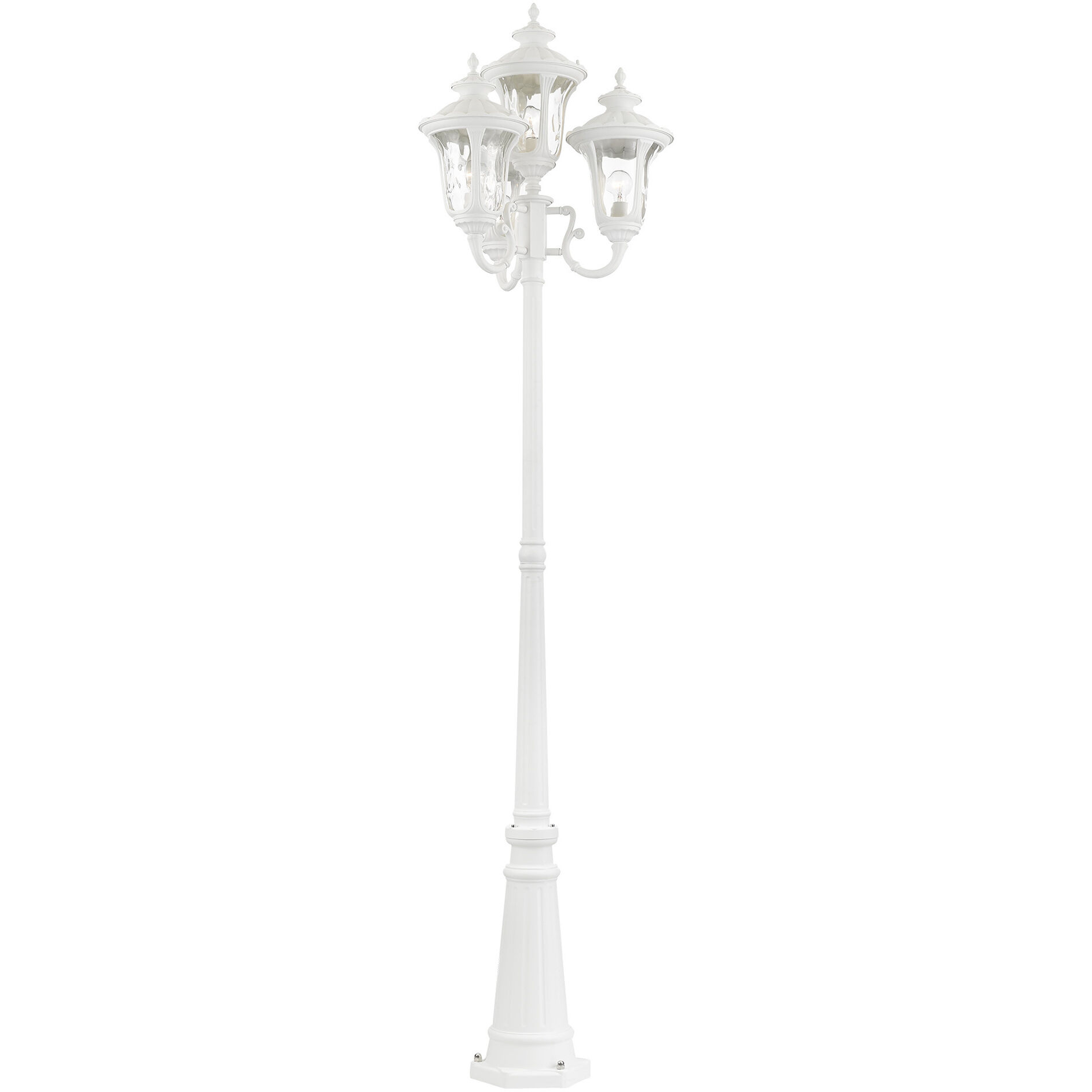 Oxford 4 Light 93 inch Textured White Outdoor Post Light