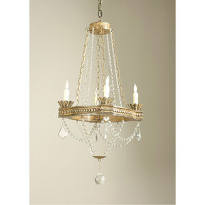 Chelsea House 4 Light 18 inch Antique Silver/Clear Chandelier Ceiling Light