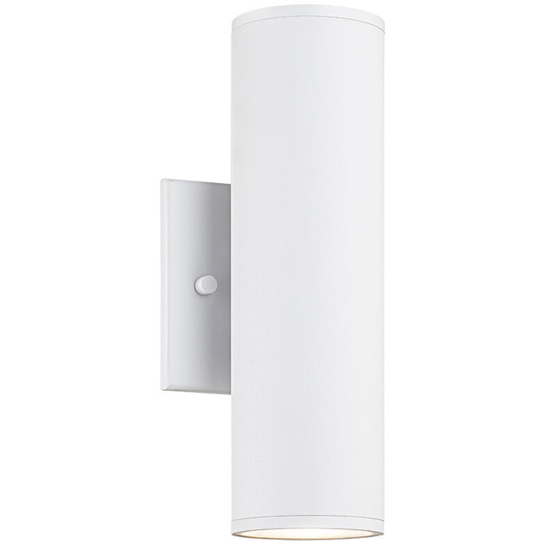 Tubular LED 10 inch Matte White Outdoor Wall Light