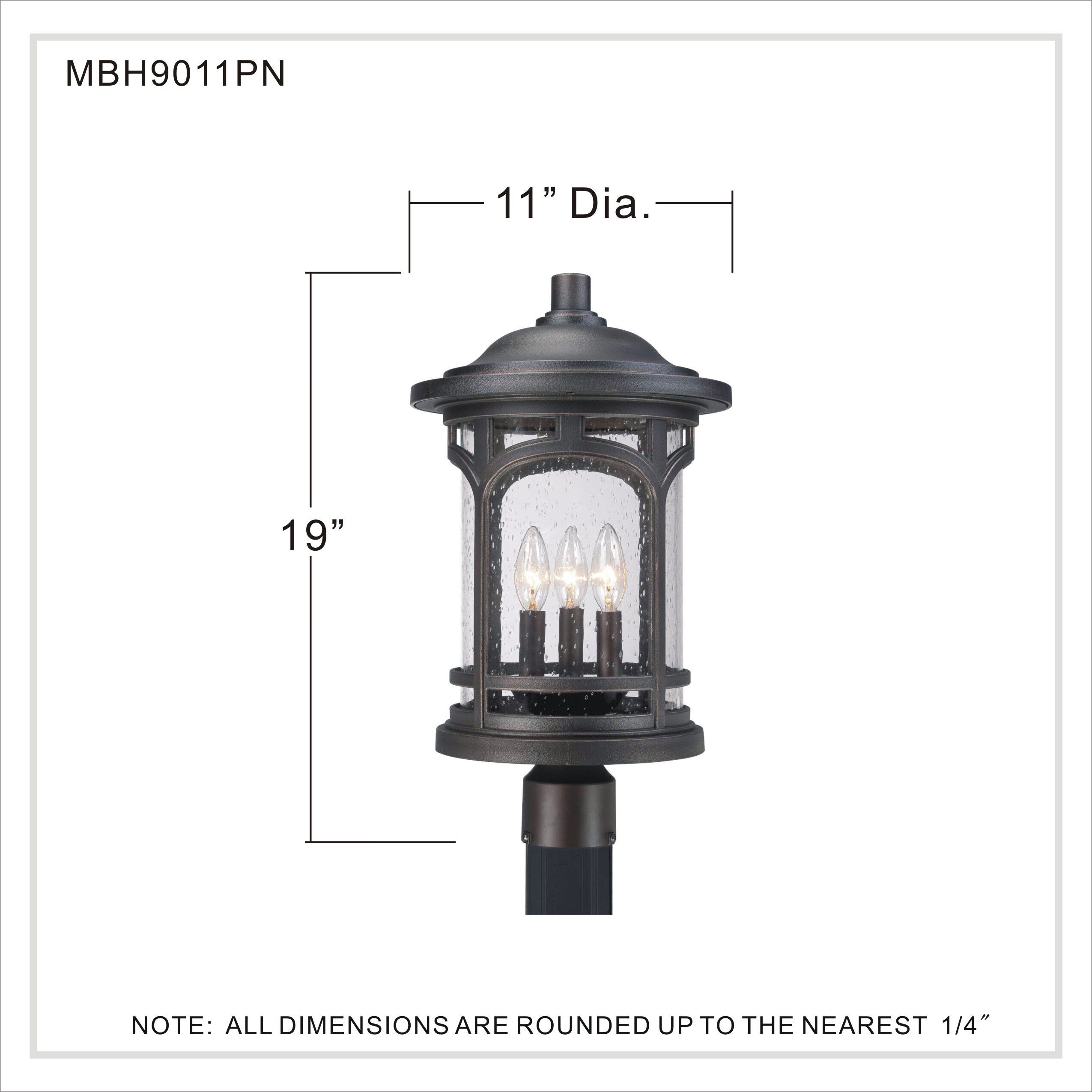 Marblehead 3 Light 19 inch Palladian Bronze Outdoor Post Mount