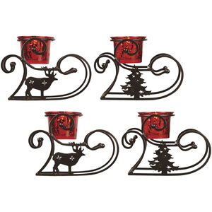 Sleigh Red with Rustic Holiday Lighting