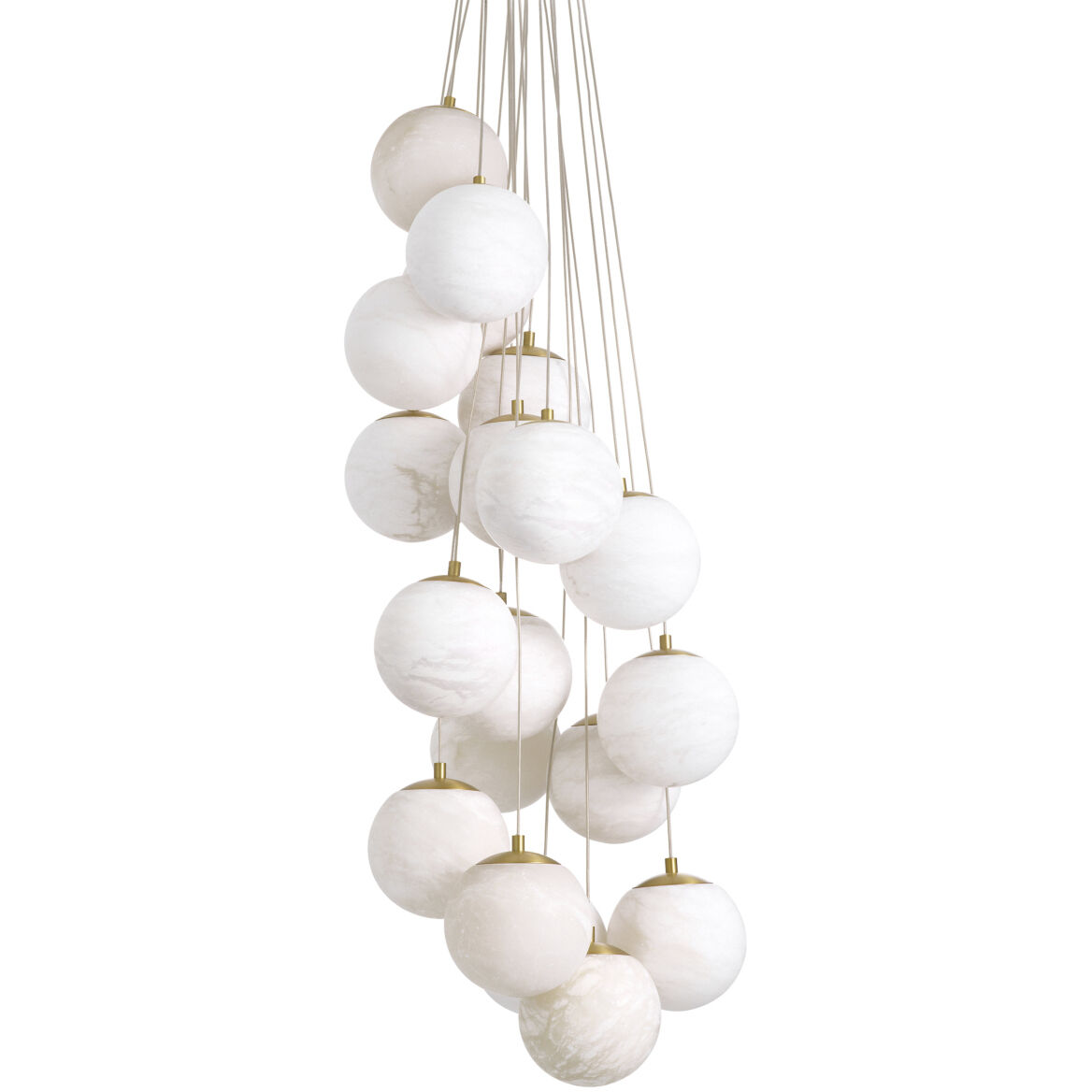 Sphinx 19 Light 29.53 inch Antique Brass with Alabaster Chandelier Ceiling Light, Large