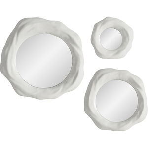 Evaton 19.3 X 19.1 inch Clear and Matte Off-White Wall Mirrors, Set of 3