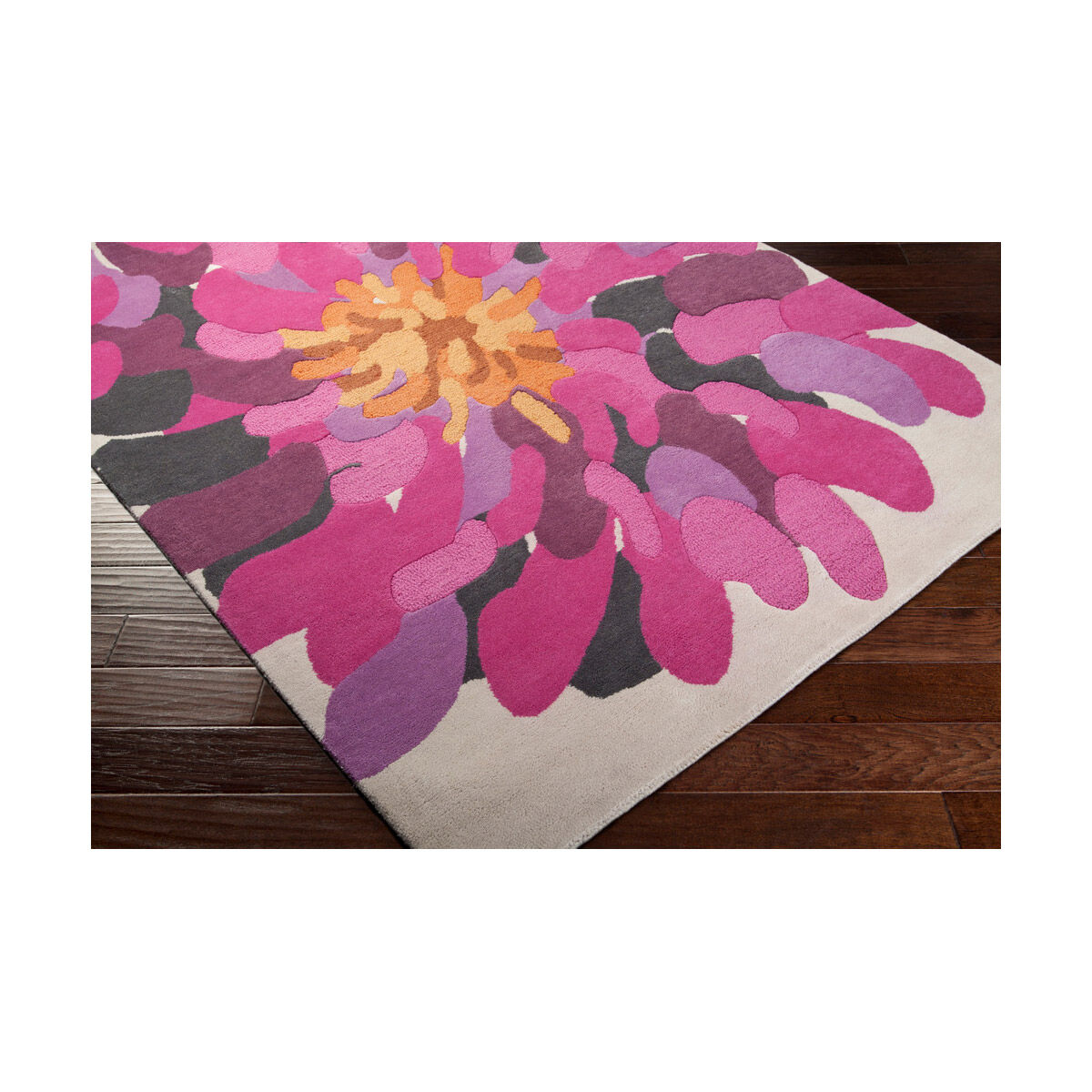 Bombay 156 X 108 inch Pink and Pink Area Rug, Wool