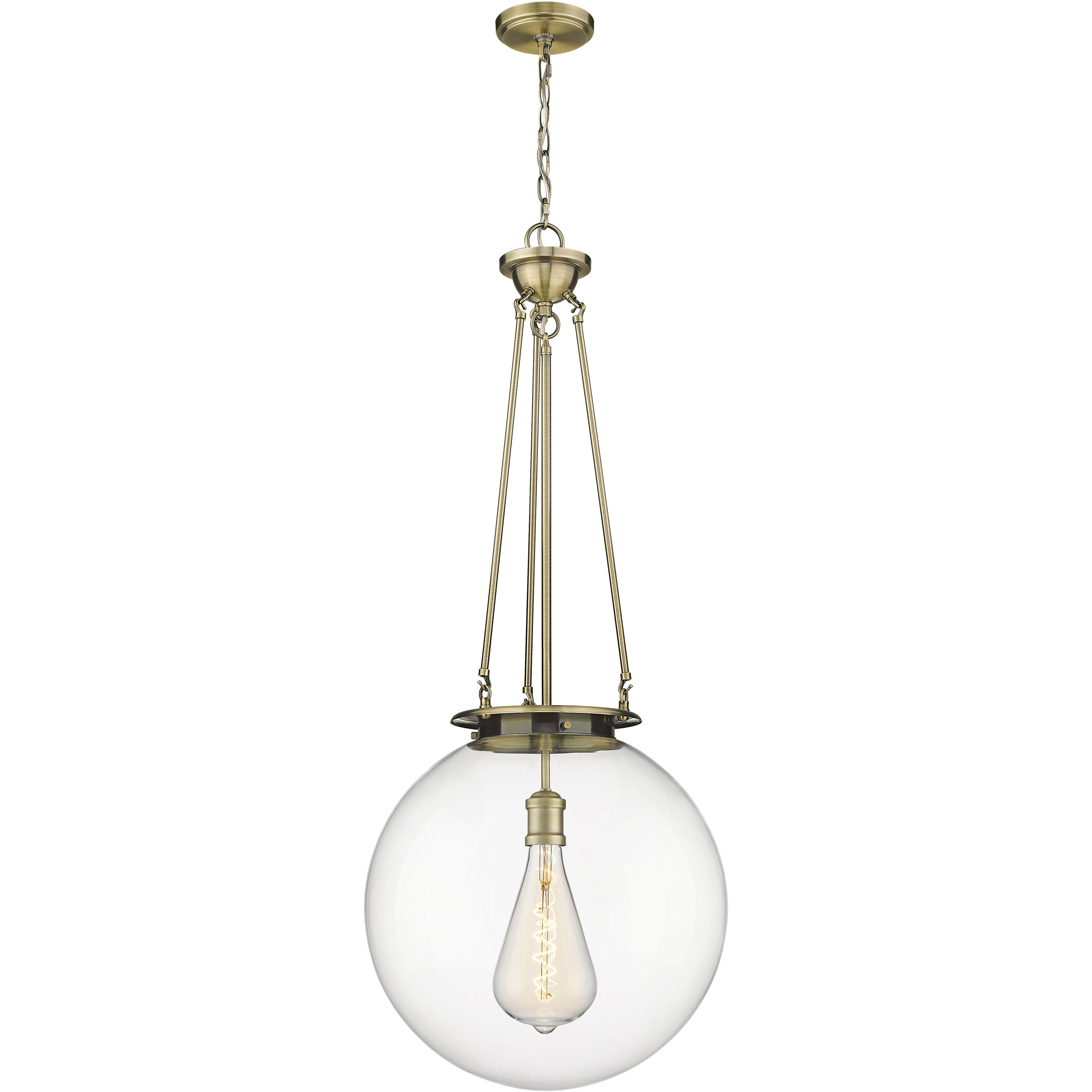 Beacon 1 Light 17.75 inch Antique Brass Pendant Ceiling Light