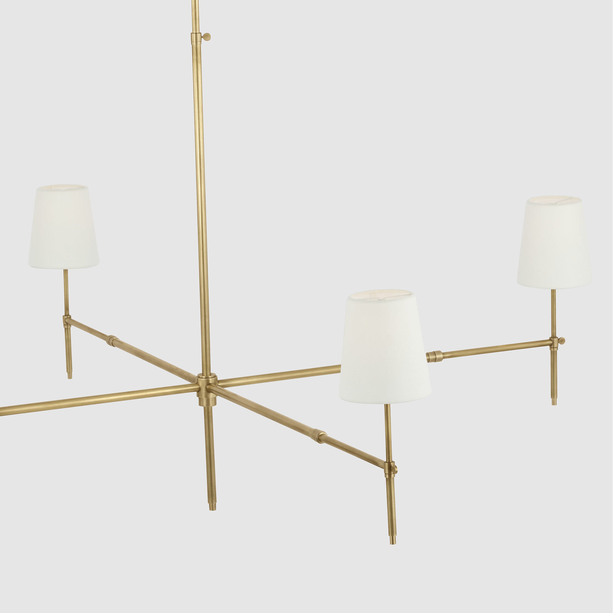 Thomas O'Brien Bryant LED 60 inch Hand-Rubbed Antique Brass Chandelier Ceiling Light, Grande