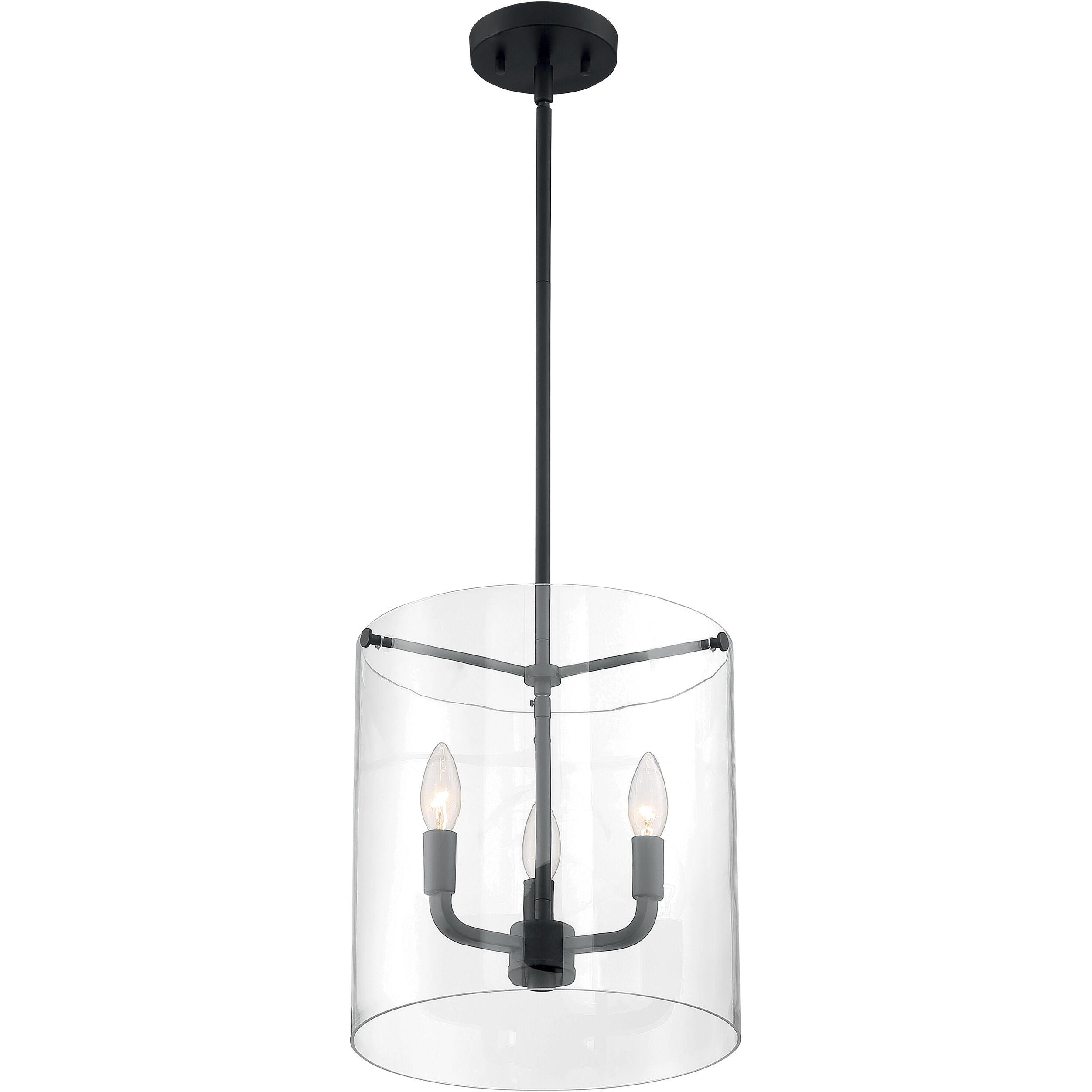 Sommerset 3 Light 12 inch Matte Black Pendant Ceiling Light