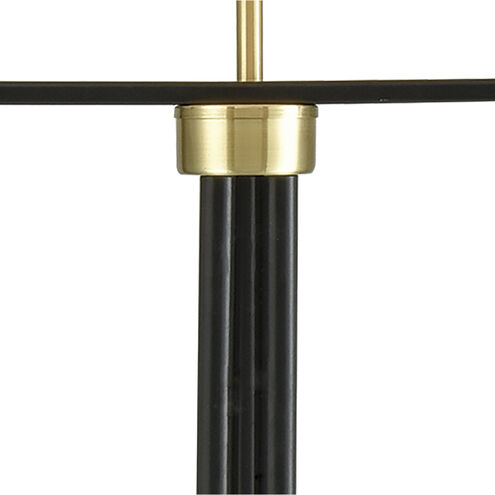Cromwell 62 inch 100.00 watt Black with Antique Brass Floor Lamp Portable Light in Incandescent, 3-Way
