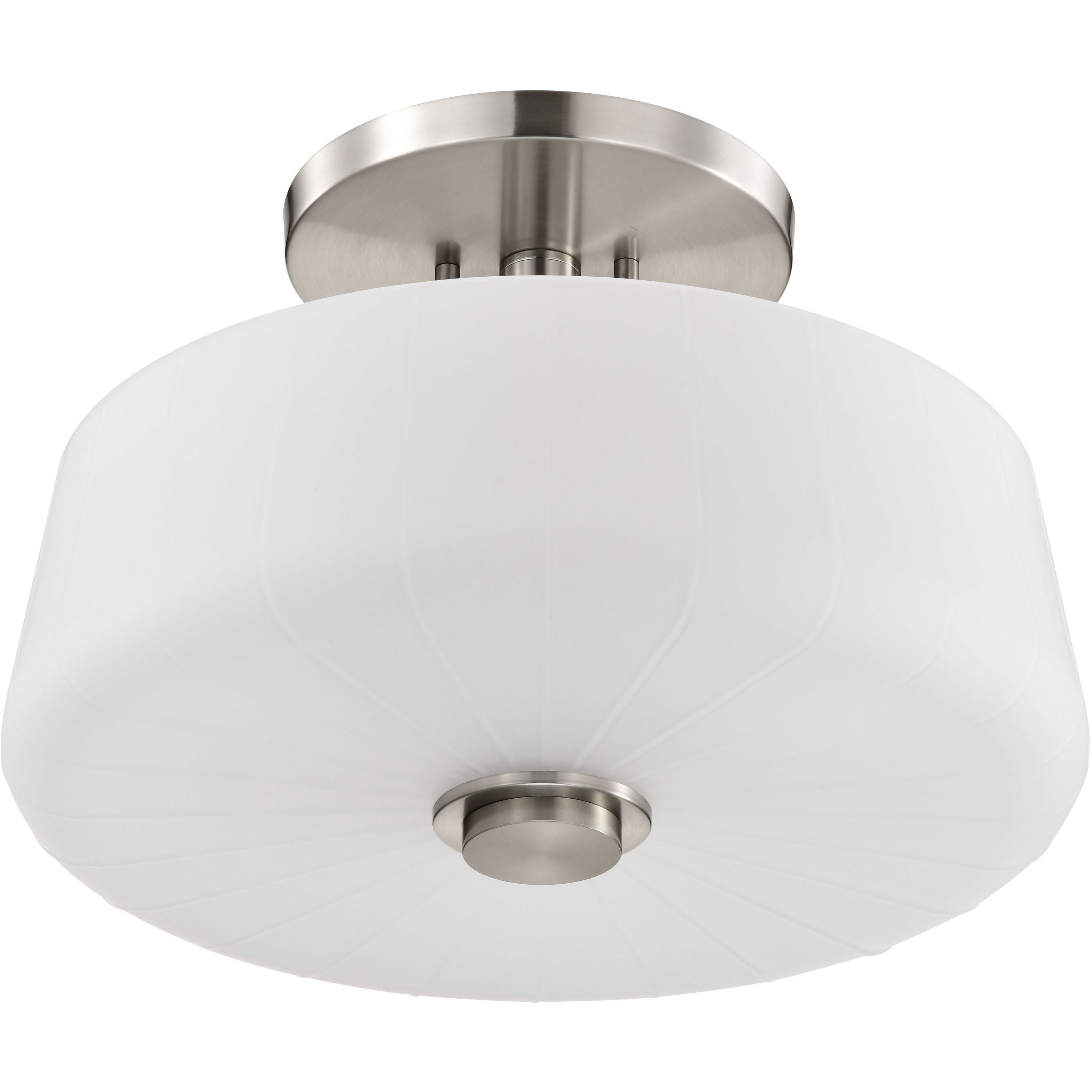 Lune 16 inch Brushed Nickel Semi Flush Mount Ceiling Light