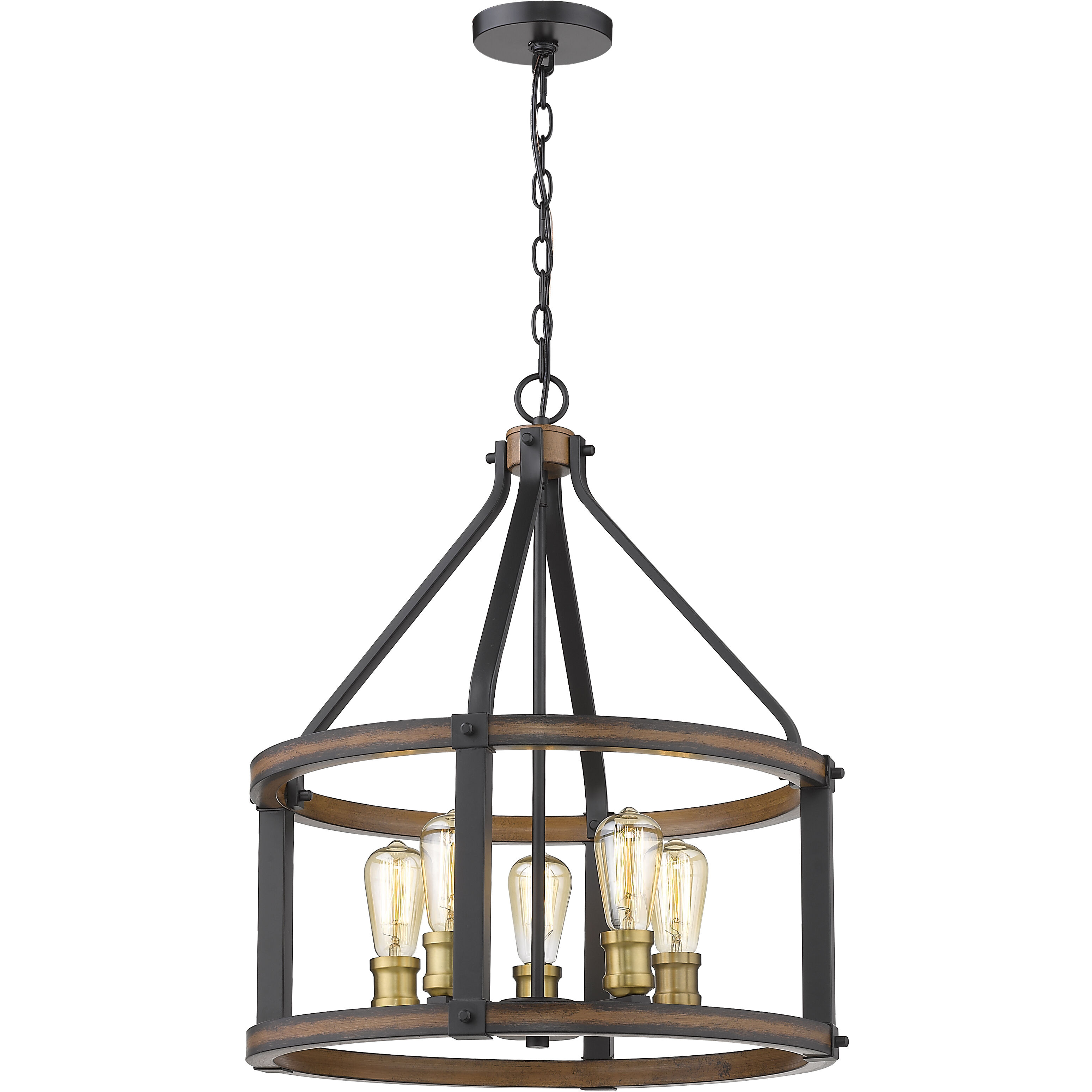 Kirkland 5 Light 20 inch Rustic Mahogany Chandelier Ceiling Light