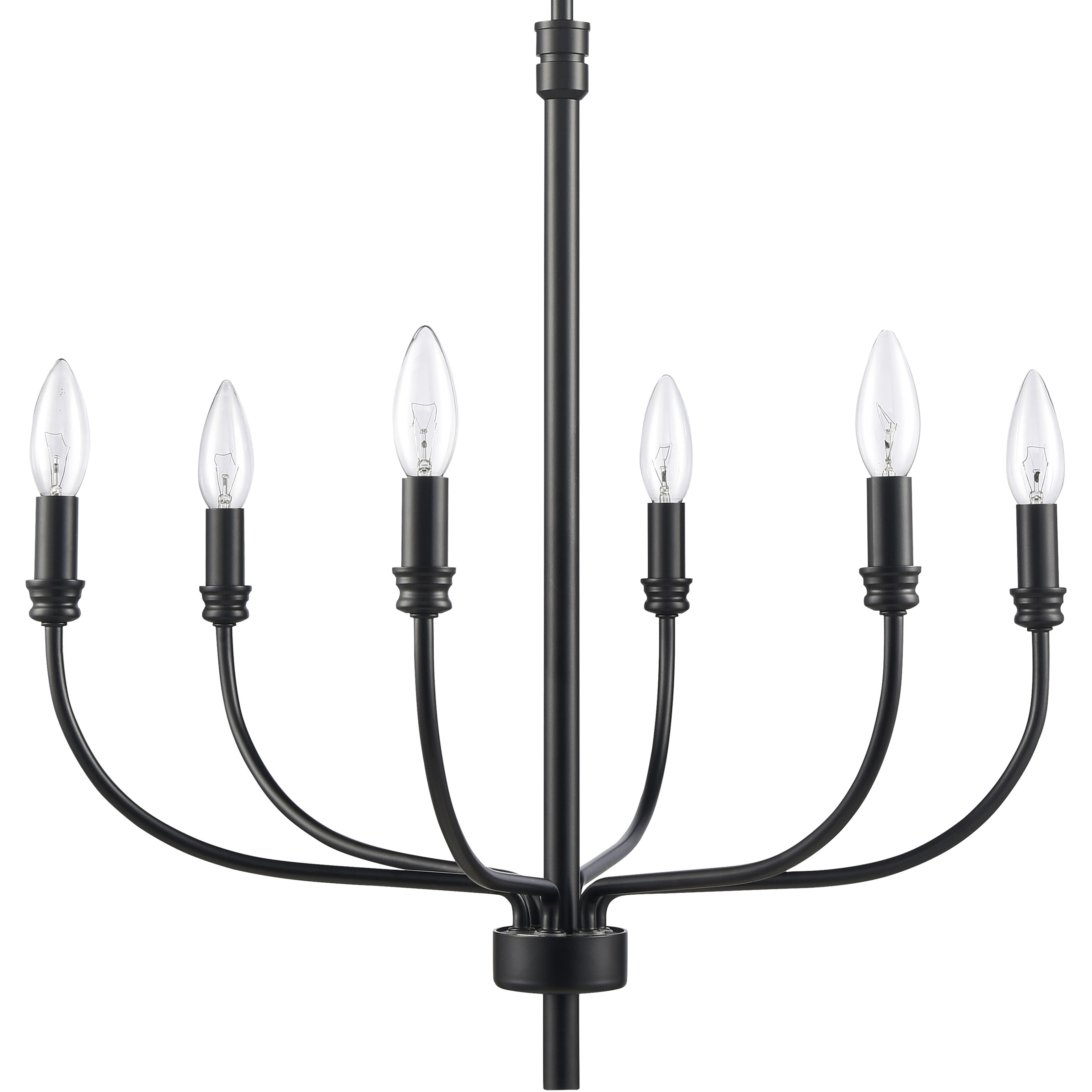 Newland 6 Light 21 inch Matte Black Chandelier Ceiling Light