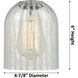 Ballston Caledonia LED 5 inch White and Polished Chrome Sconce Wall Light in Mica Glass, Ballston