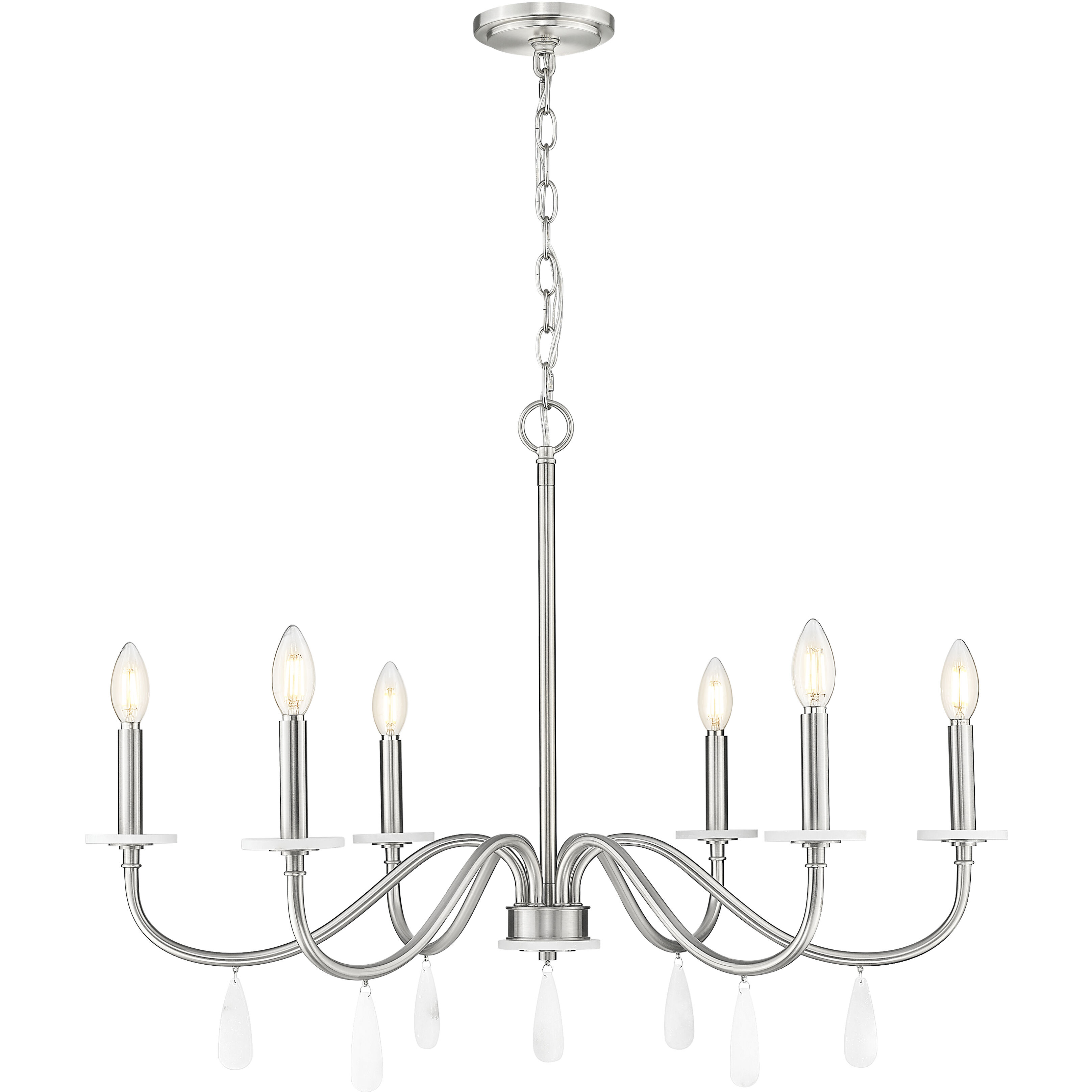 Toussant 6 Light 32 inch Brushed Nickel Chandelier Ceiling Light
