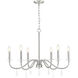 Toussant 6 Light 32 inch Brushed Nickel Chandelier Ceiling Light