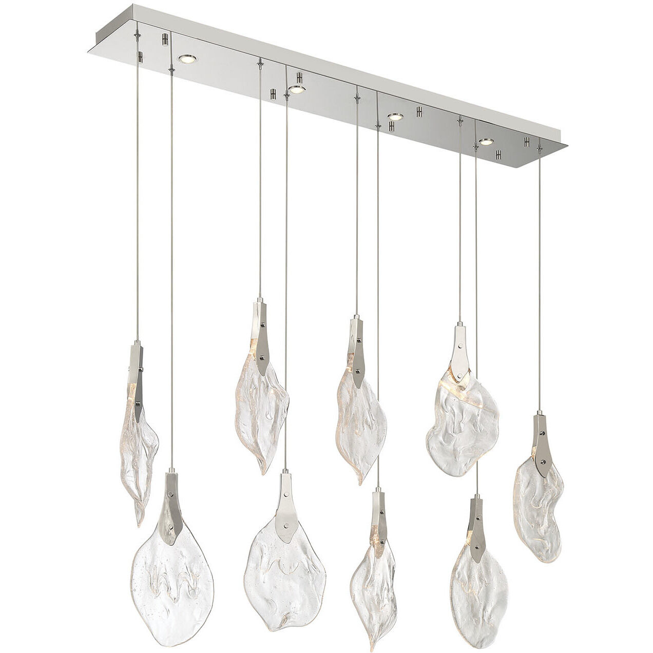 Jateo LED 51.25 inch Polished Nickel Linear Chandelier Ceiling Light