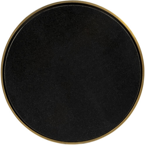 Forella Granite & Acrylic Pedestal Side Table in Black,Bronze,Clear