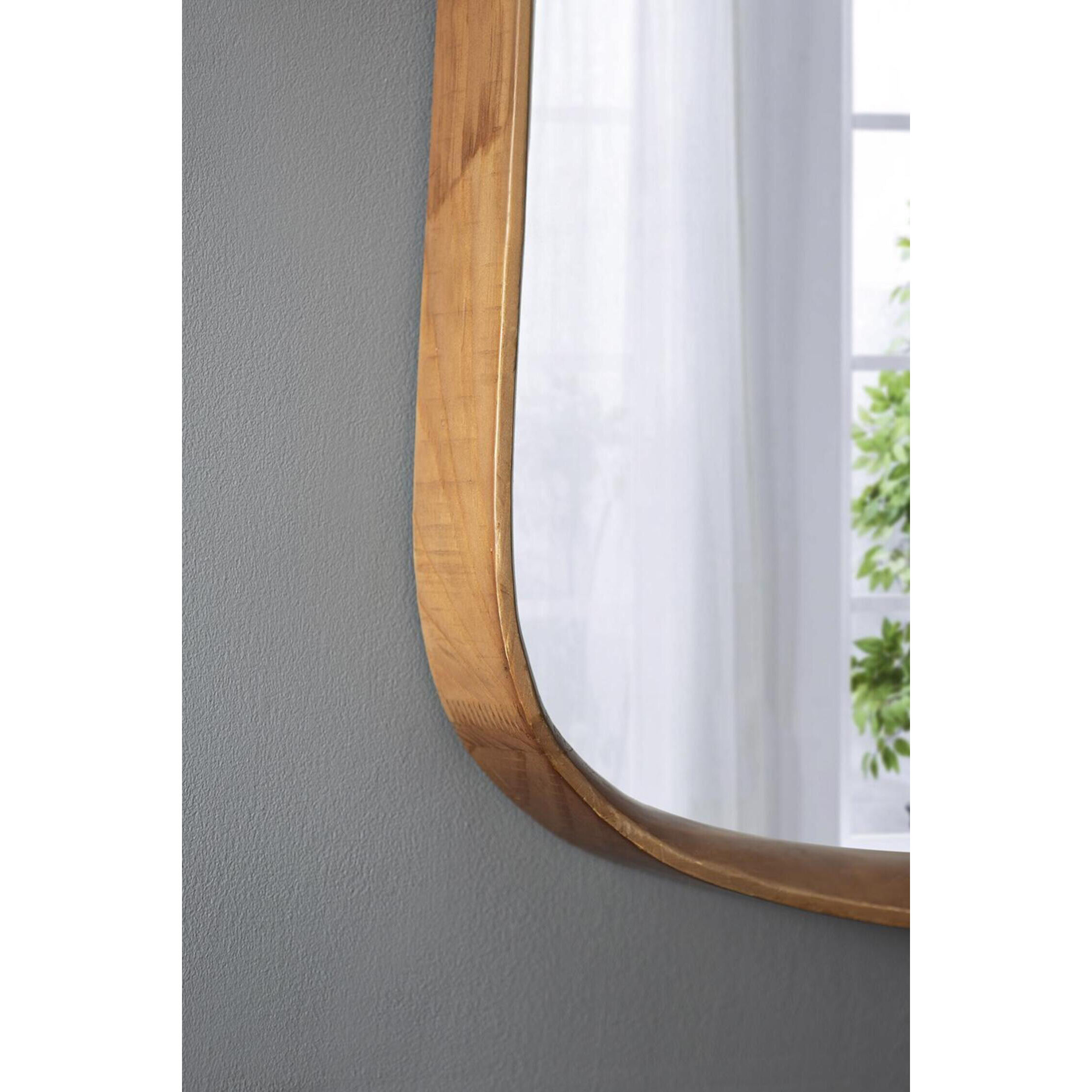 Wayne 37.4 X 27 inch Brown Wall Mirror