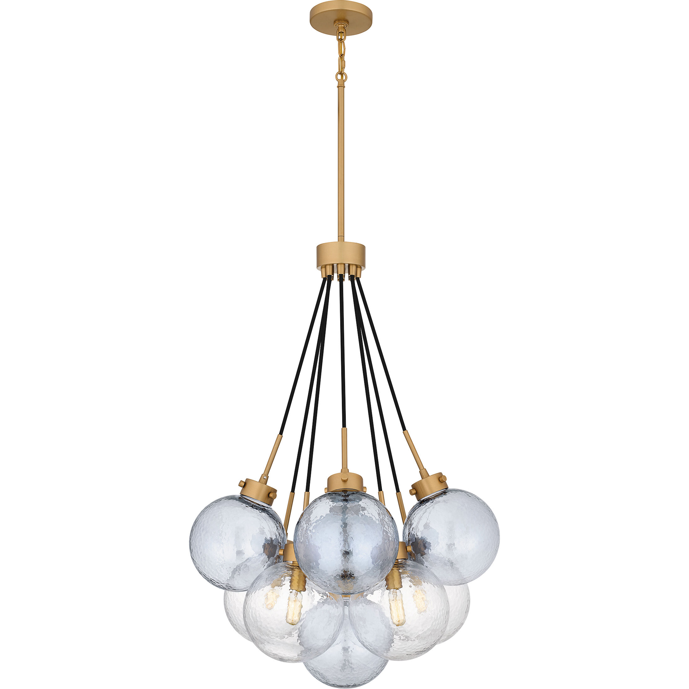 Soiree 4 Light 22 inch Brushed Weathered Brass Pendant Ceiling Light