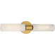 Wexmere 2 Light 21 inch Legacy Brass and Dark Matte Black Vanity Wall Light