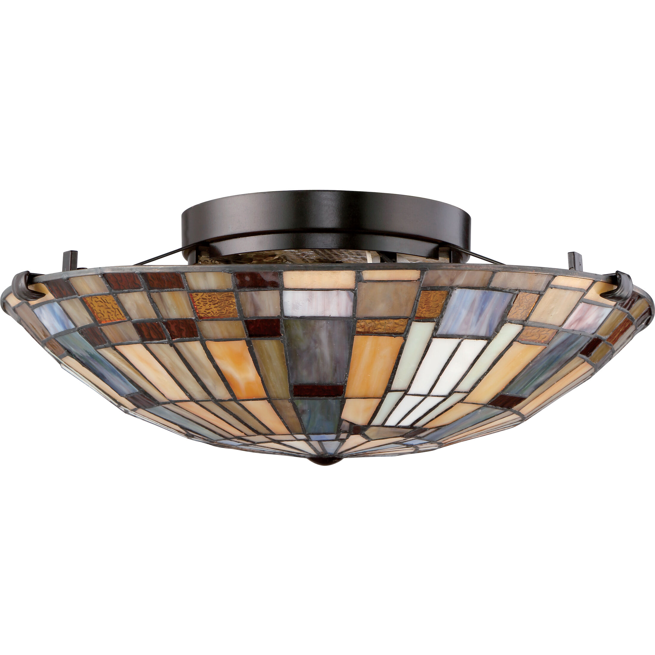 Inglenook 2 Light 17 inch Valiant Bronze Flush Mount Ceiling Light, Naturals
