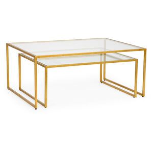 Pam Cain 48 X 20 inch Gold Leaf/Clear Cocktail Tables, Set of 2
